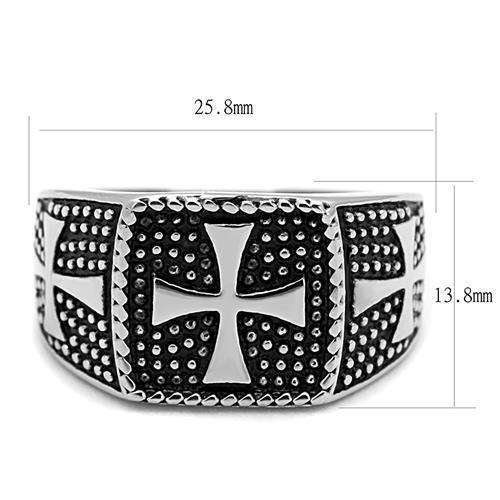 TK3045 - High polished (no plating) Stainless Steel Ring with Epoxy in Jet-1