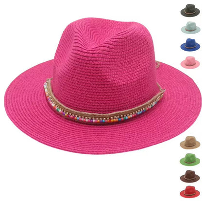 Prism Straw Fedora Hat-Orange-1