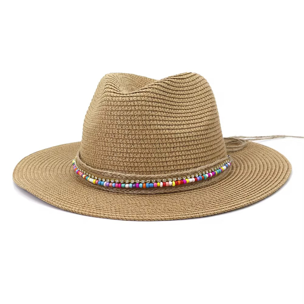 Prism Straw Fedora Hat-Orange-2